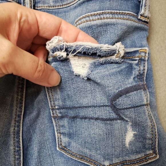 American Eagle Next Level Stretch X Size 0 Hi-Rise distressed Jegging - Picture 10 of 14